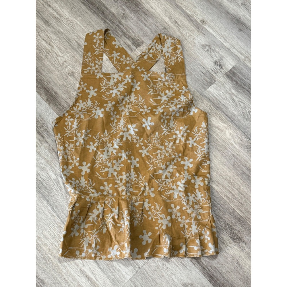 Raine Humble Mustard Floral Peplum Pinafore Dress‎ Style apron Women's